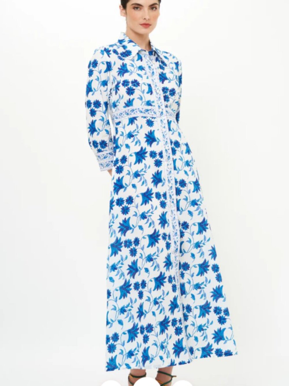 OLIPHANT DESIGN Shirt Dress Maxi- Marion Blue sz M Tuckernuck - Picture 3 of 6